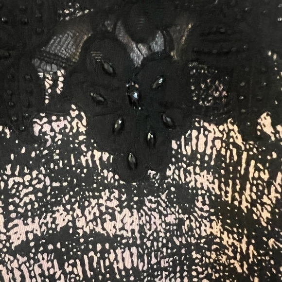 Leo & Ugo Size 5 Beaded Lace Sweater Lavender Black XL (5) - Picture 6 of 8